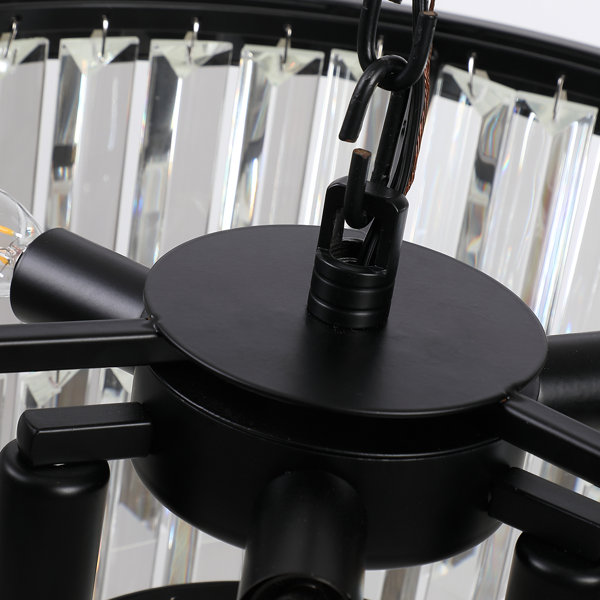 Greyleigh™ Castleford 6 Light Unique Tiered Faceted Glass Cascade